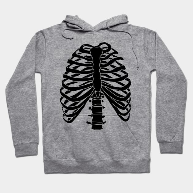 Skeleton Rib Cage Funny Halloween Anatomy Costume Hoodie by teeleoshirts